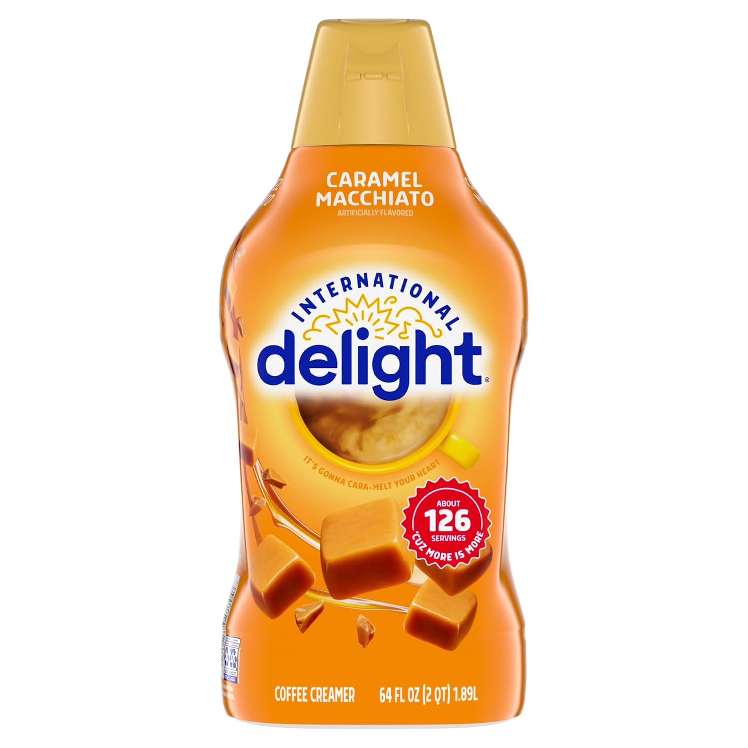 International Delight Coffee Creamer, Caramel Macchiato, Refrigerated Flavored Creamer, 64 FL OZ Bottle
