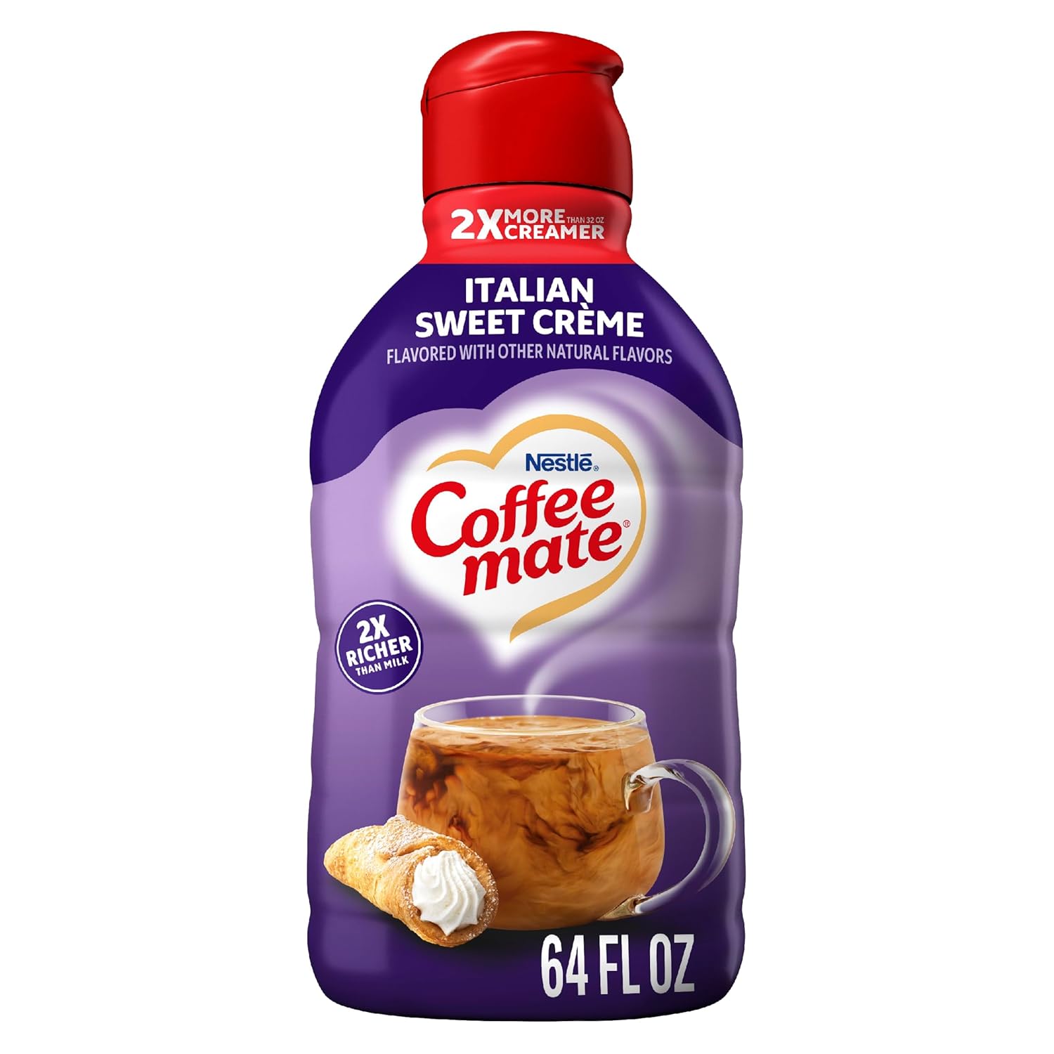 Coffee mate Italian Sweet Crème Flavored Coffee Creamer, Non-Dairy, Gluten-Free, Liquid Creamer for Coffee, Cholesterol Free, 126 Servings