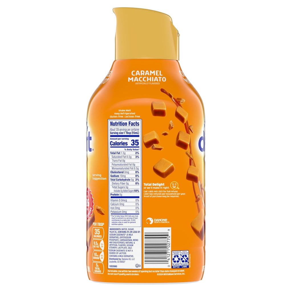 International Delight Coffee Creamer, Caramel Macchiato, Refrigerated Flavored Creamer, 64 FL OZ Bottle