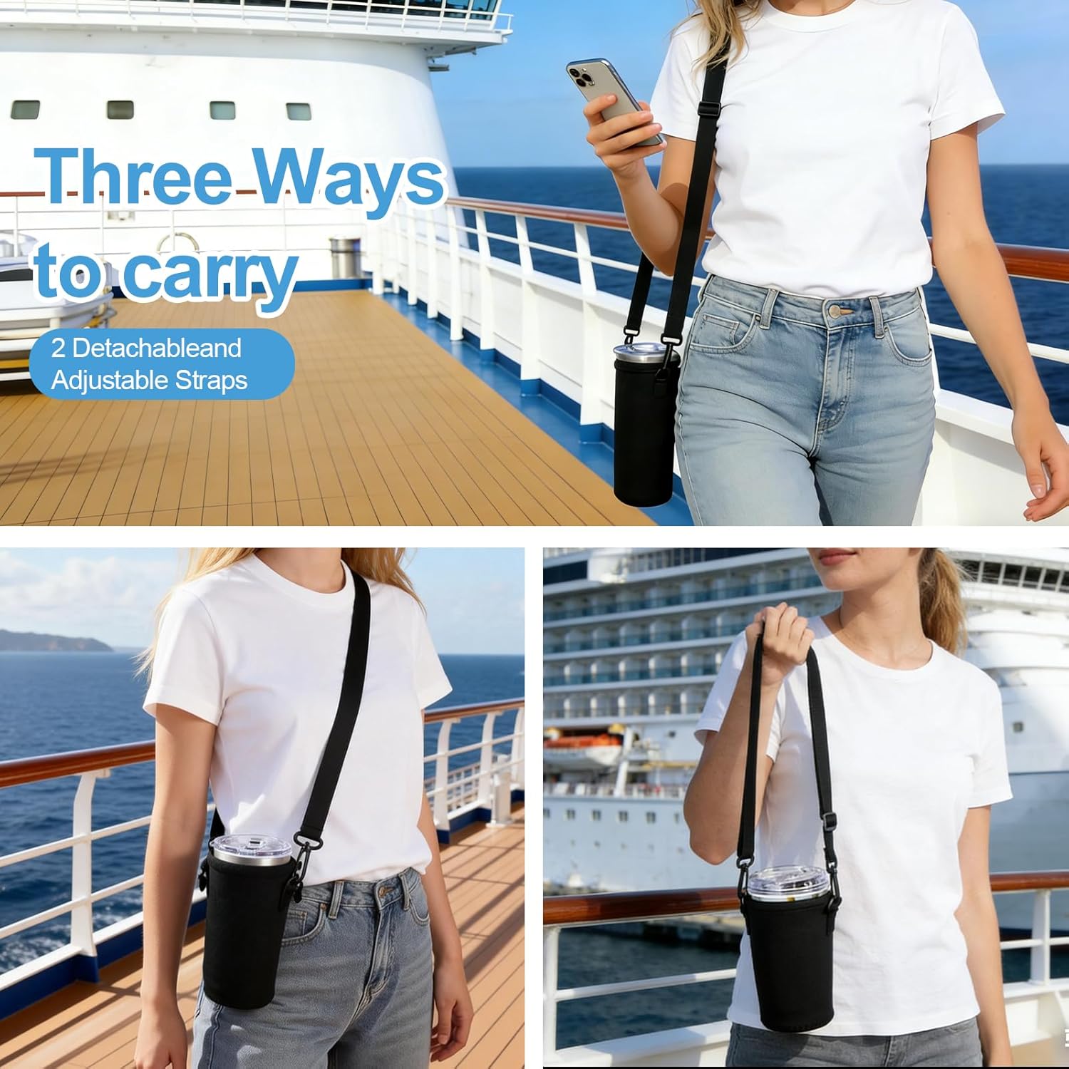 Engorgio Cup Holder，Cruise Essentials 2026，Hands‑Free Cup Holder，1Pack Neoprene Drink Sling, Cruise Ship Essentials Cup Sling Cruise Essentials(No Small Bag)