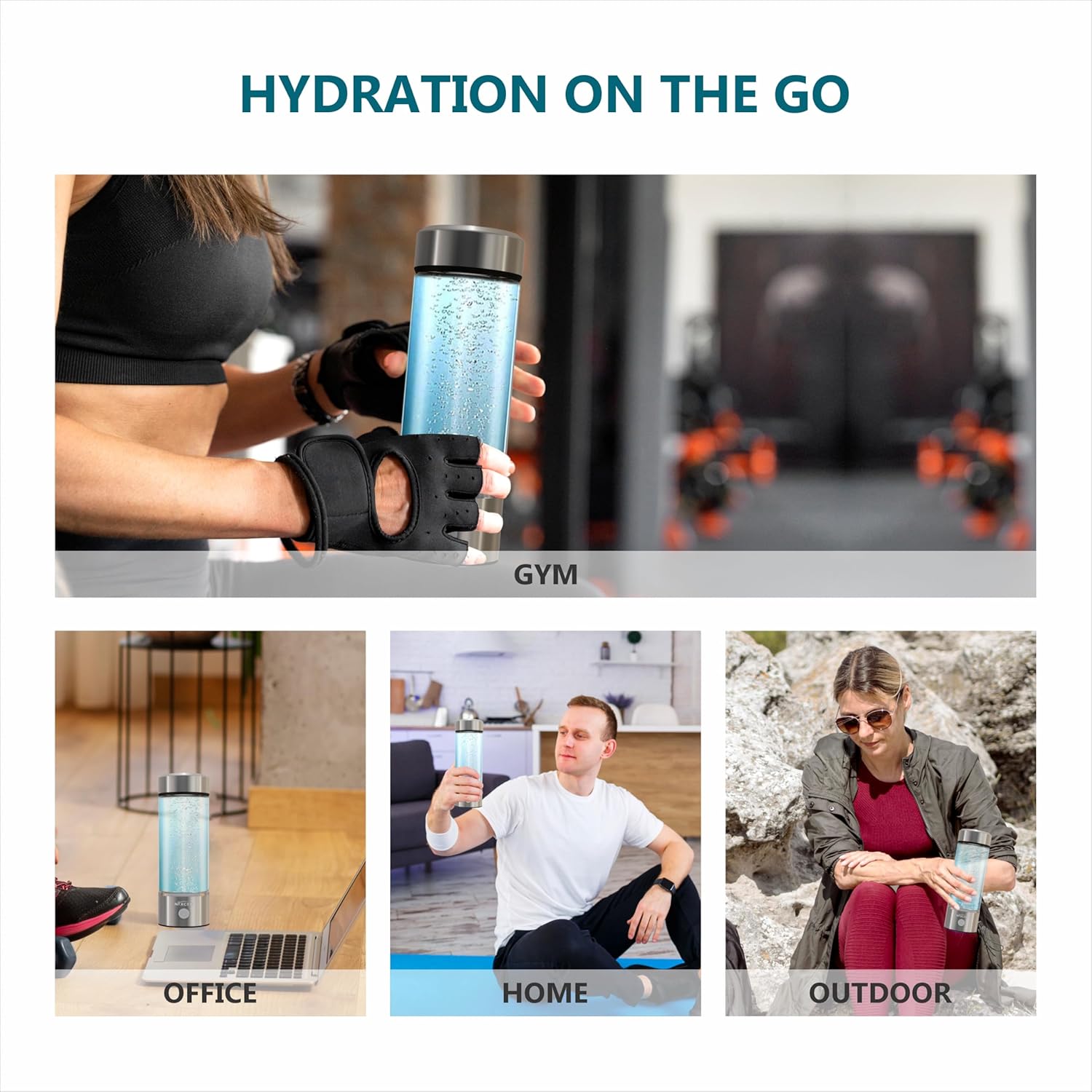 Hydrogen Water Bottle Generator - 3 Min SPE PEM Tech, 2026 Model, 420ML Portable Hydrogen Water Machine for Travel, Wellness & Recovery, Ideal for Kids, Men & Women (Silver)