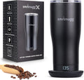 SmrtMugg X Heated Coffee Mug 19 oz., 8 Hour Battery Life, Self-Heating, Adjustable Temp Controlled, LCD Screen, One Button Temperature Adjustment, Includes Cover with Magnetic Slider (Black) (Black)